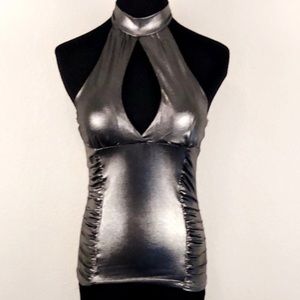 Poetry Metallic Holter Top